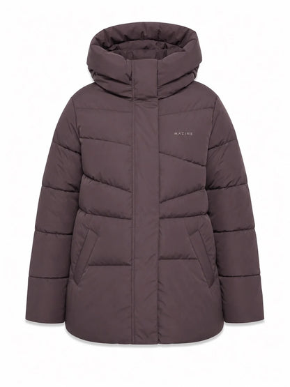 Mazine Waves Quilt Puffer Jacket – eggplant