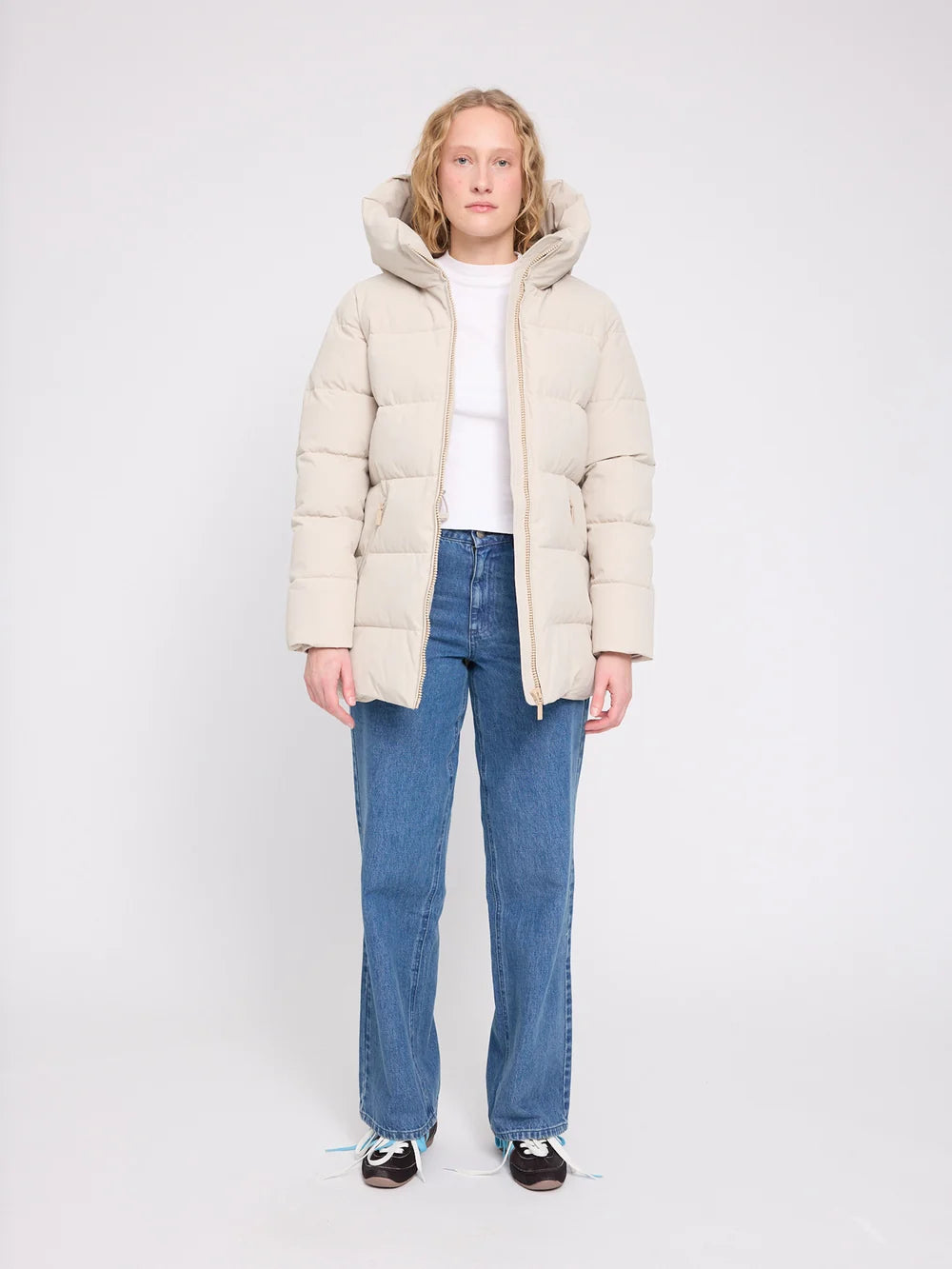 Mazine Basic Mid Length Puffer Jacket – feather gray