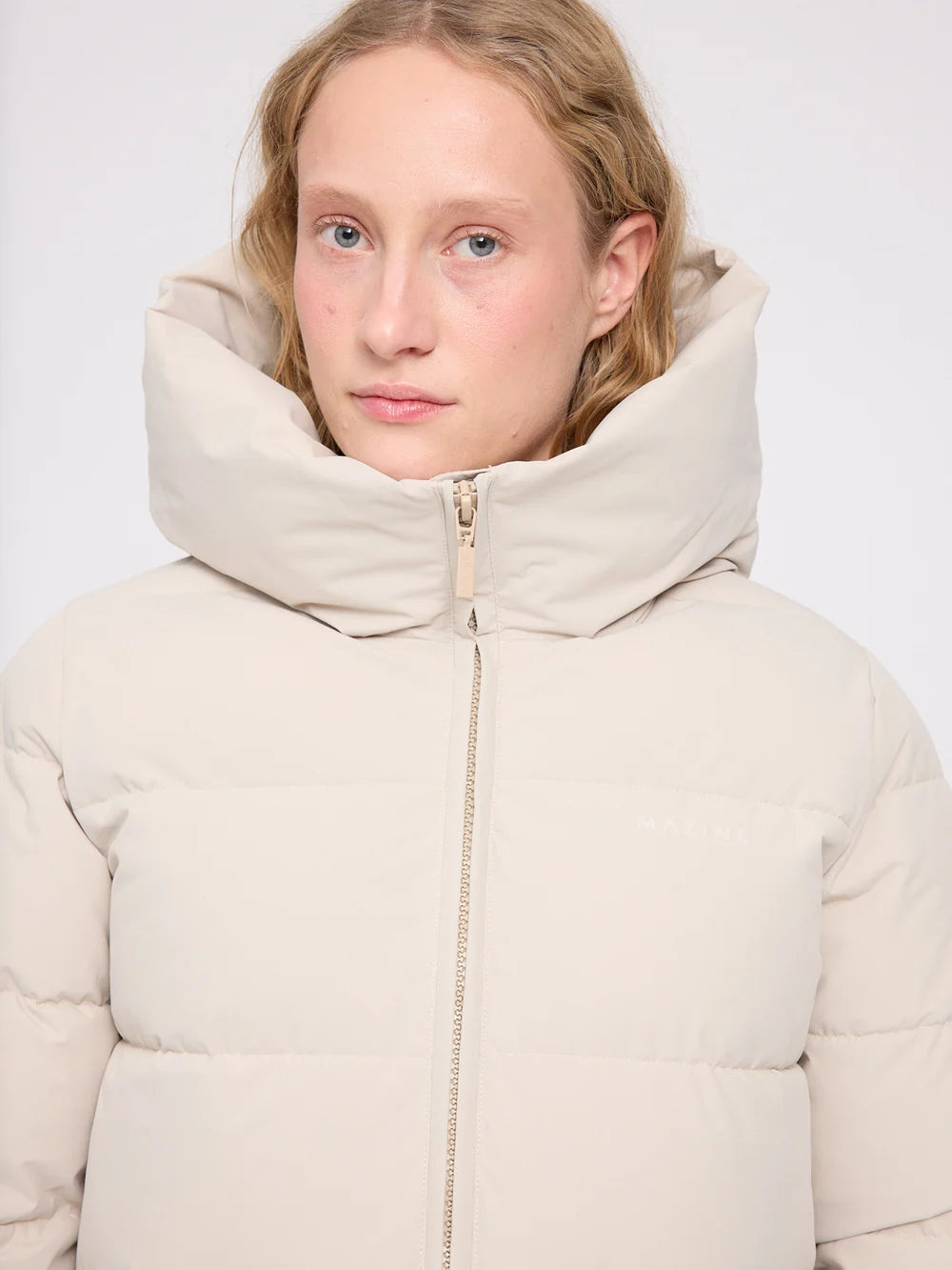 Mazine Basic Mid Length Puffer Jacket – feather gray