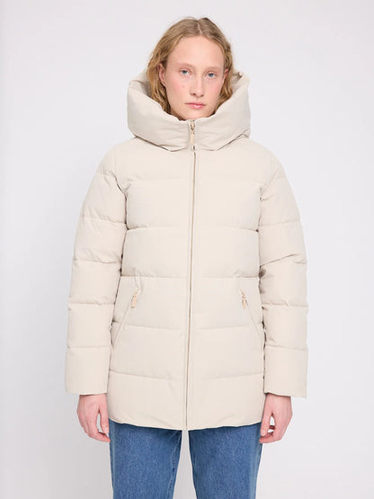 Mazine Basic Mid Length Puffer Jacket – feather gray