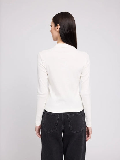 Mazine Basic Turtleneck Longsleeve – offwhite