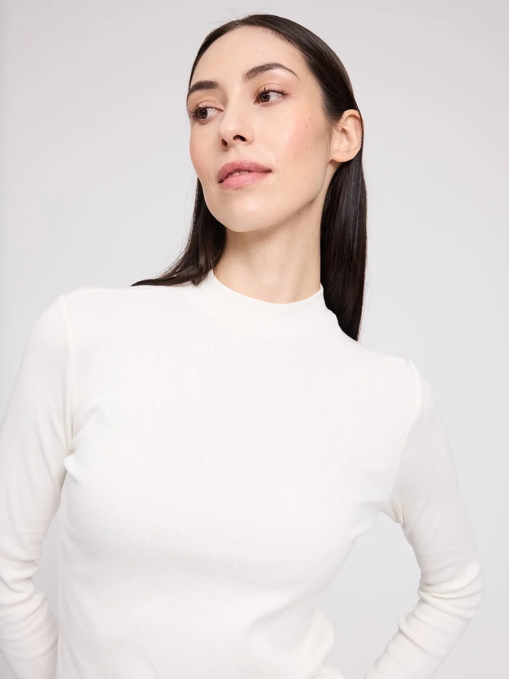 Mazine Basic Turtleneck Longsleeve – offwhite