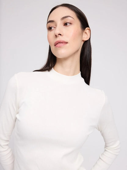 Mazine Basic Turtleneck Longsleeve – offwhite