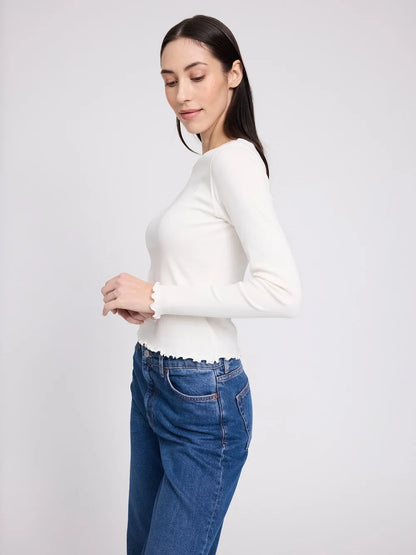 Mazine Babylock Hems Longsleeve – offwhite