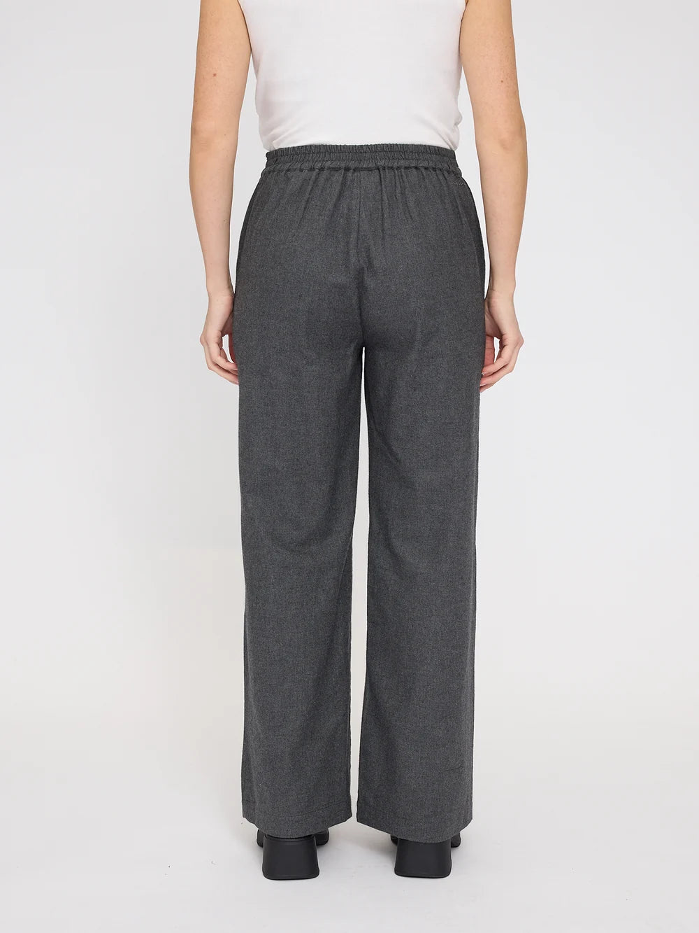 Mazine Wide Leg Flannel Pants – anthracite mel.