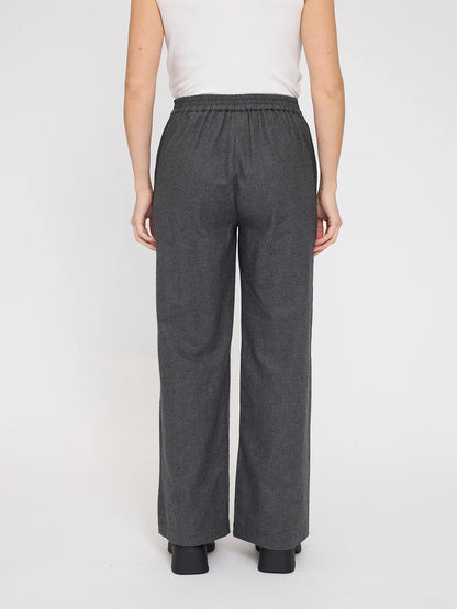 Mazine Wide Leg Flannel Pants – anthracite mel.