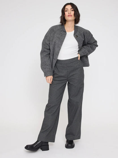 Mazine Wide Leg Flannel Pants – anthracite mel.