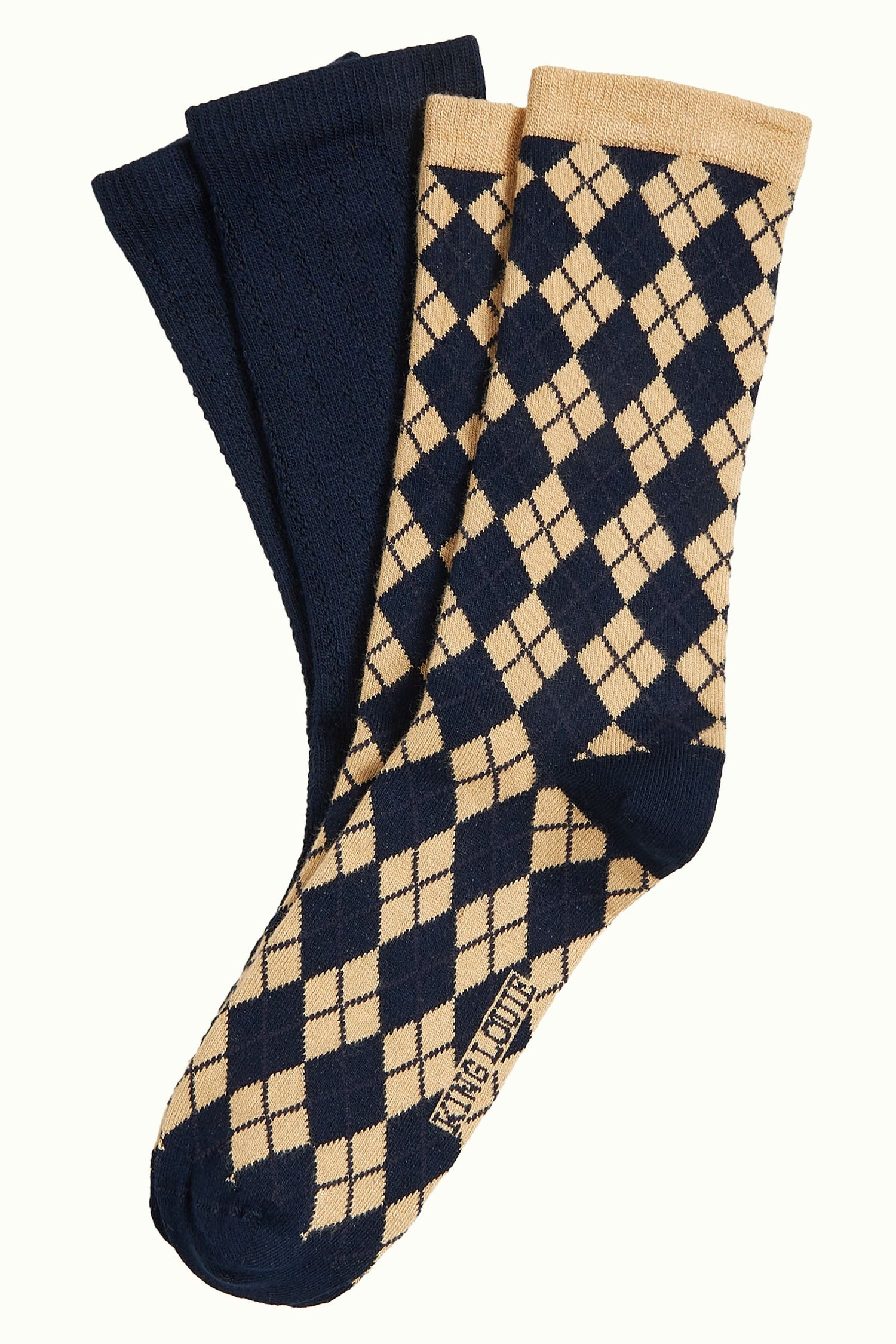 Socks 2-Pack Argyle in evening blue – Klassische Damensocken mit modernem Touch