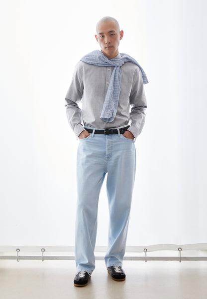 Herrenhemd aus Bio-Baumwolle – Hellgrau