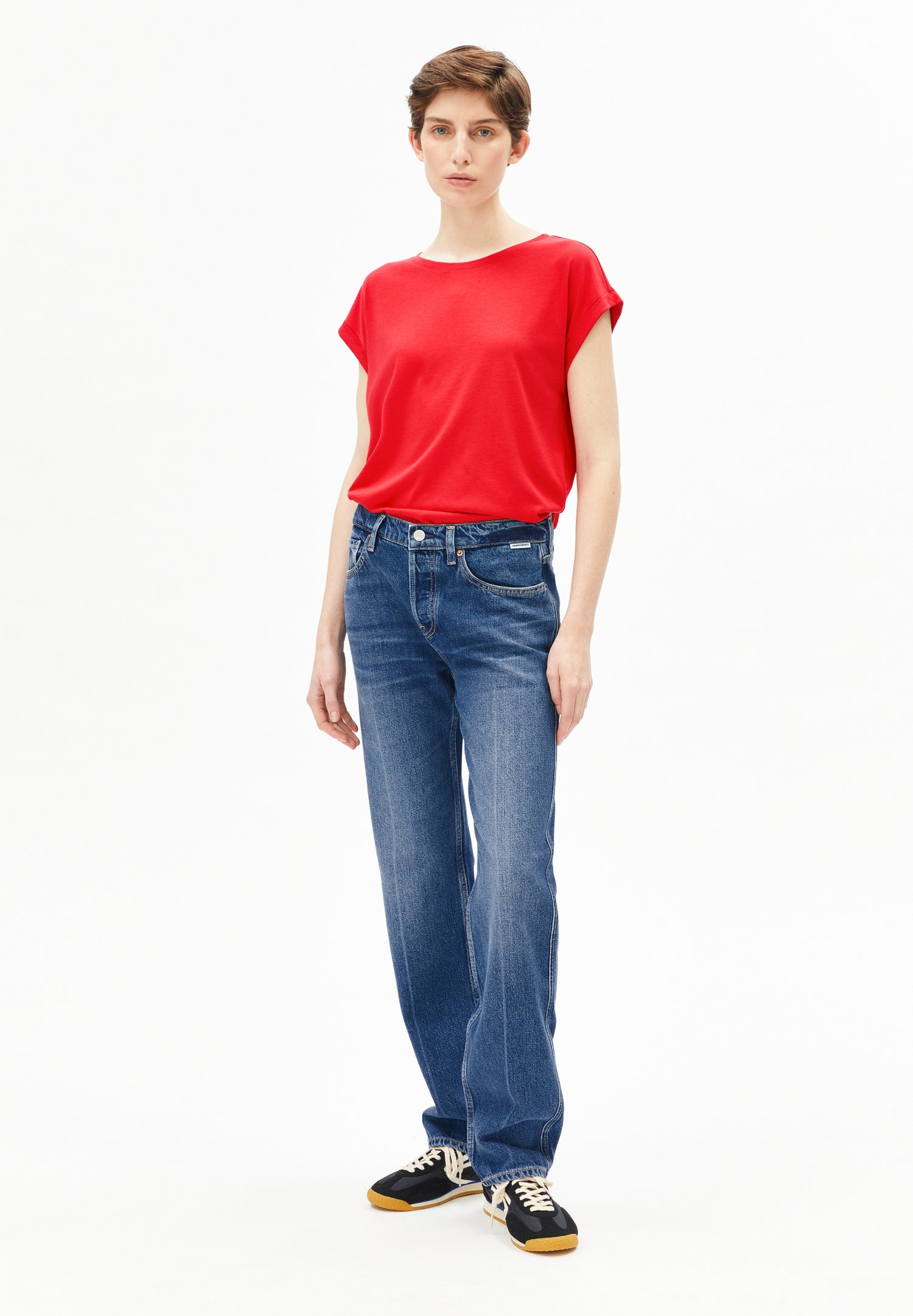 JILAANA T-SHIRT aus TENCEL™ &amp;amp; Bio-Baumwolle – Regular Fit