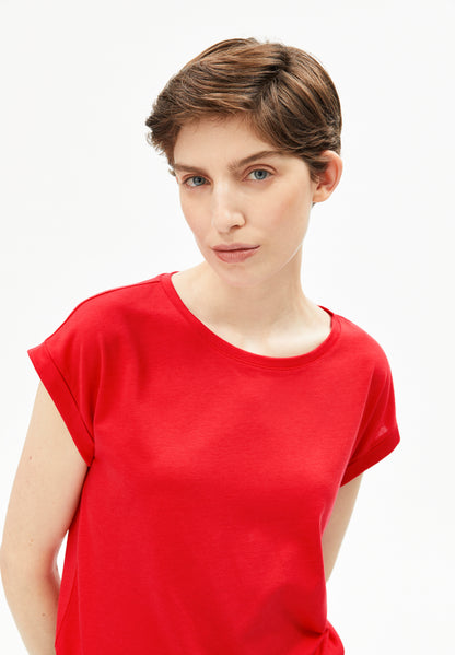 JILAANA T-SHIRT aus TENCEL™ &amp;amp; Bio-Baumwolle – Regular Fit