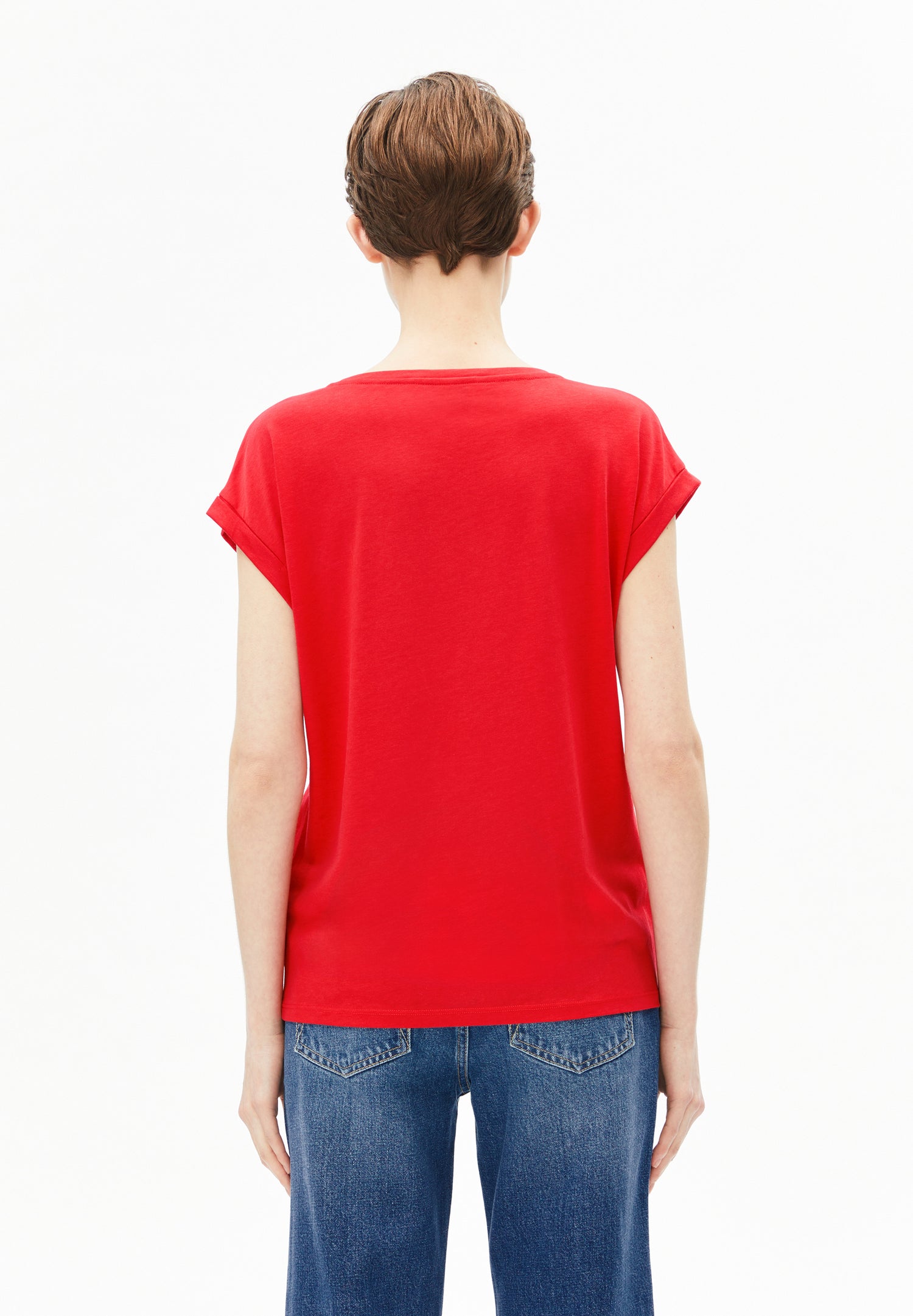 JILAANA T-SHIRT aus TENCEL™ &amp;amp; Bio-Baumwolle – Regular Fit