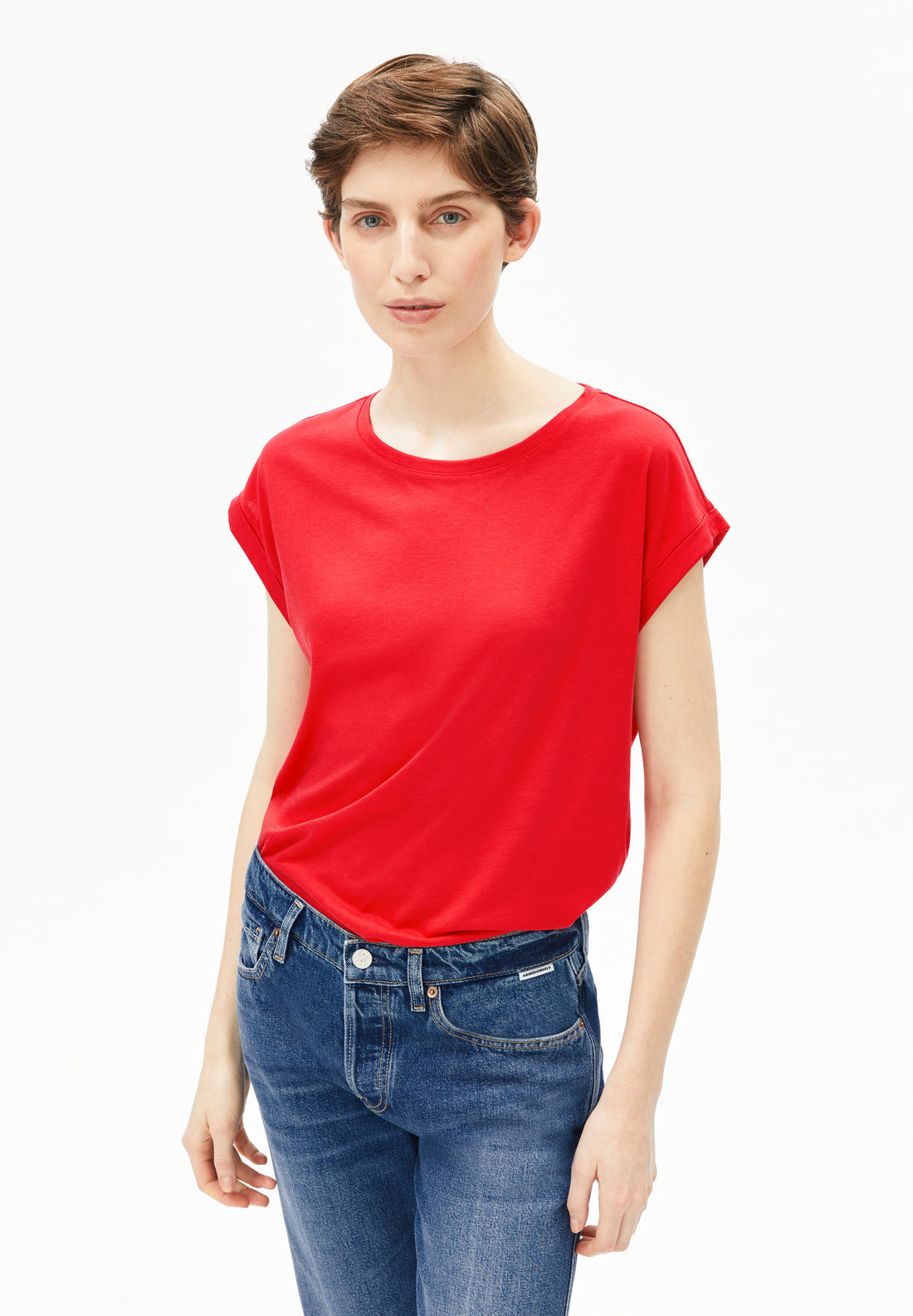 JILAANA T-SHIRT aus TENCEL™ & Bio-Baumwolle – Regular Fit