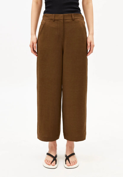 CAARUNUS LINO Hose – Leinen-Mix Wide-Leg Hose mit High Waist