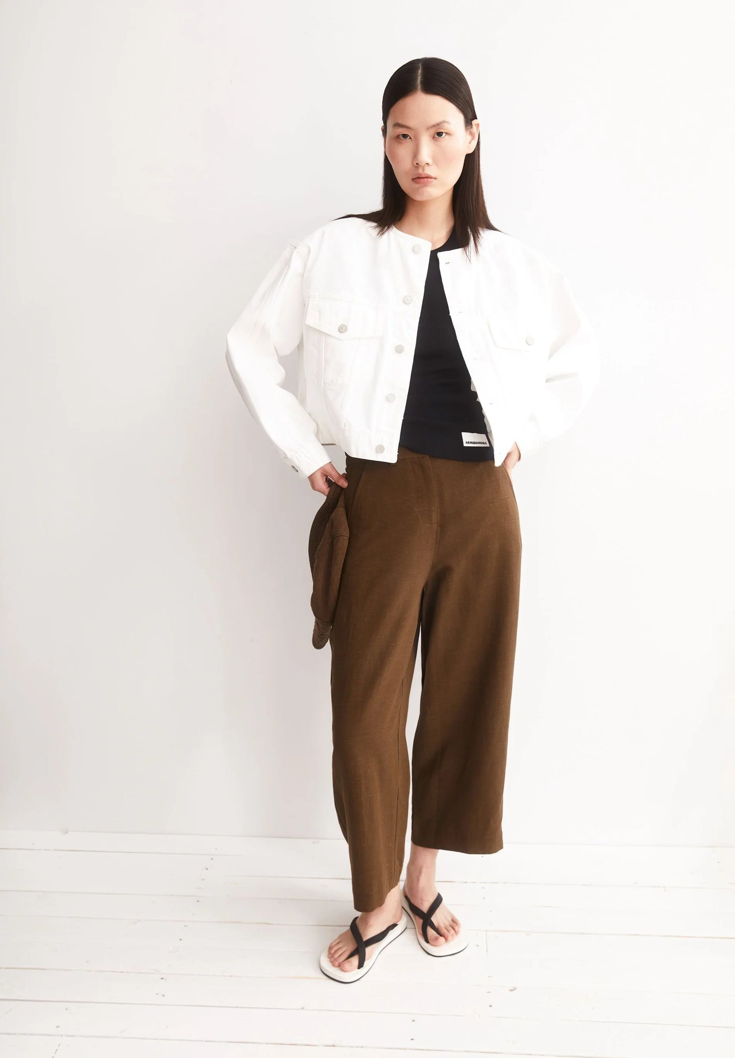CAARUNUS LINO Hose – Leinen-Mix Wide-Leg Hose mit High Waist