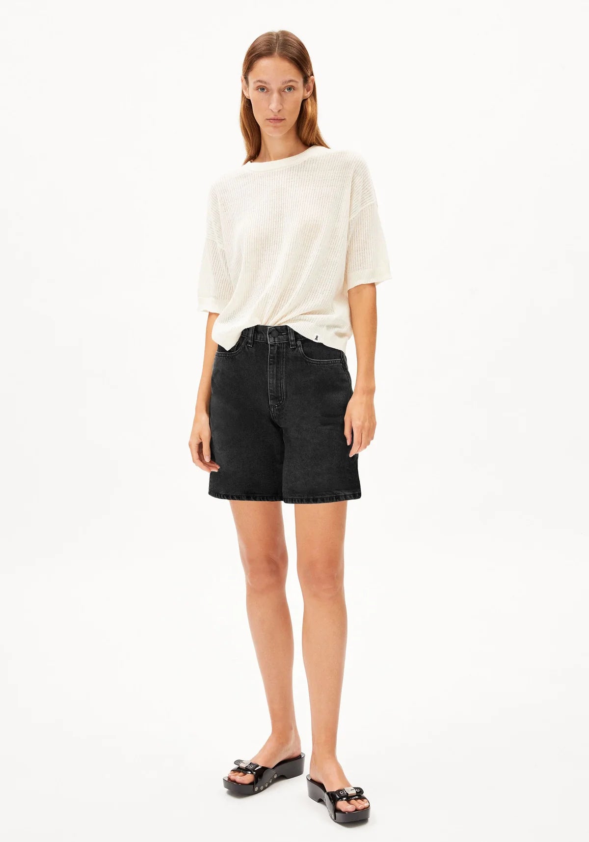 SHEAARI HIGH WAIST JEANS-SHORTS 100% recycelte Baumwolle