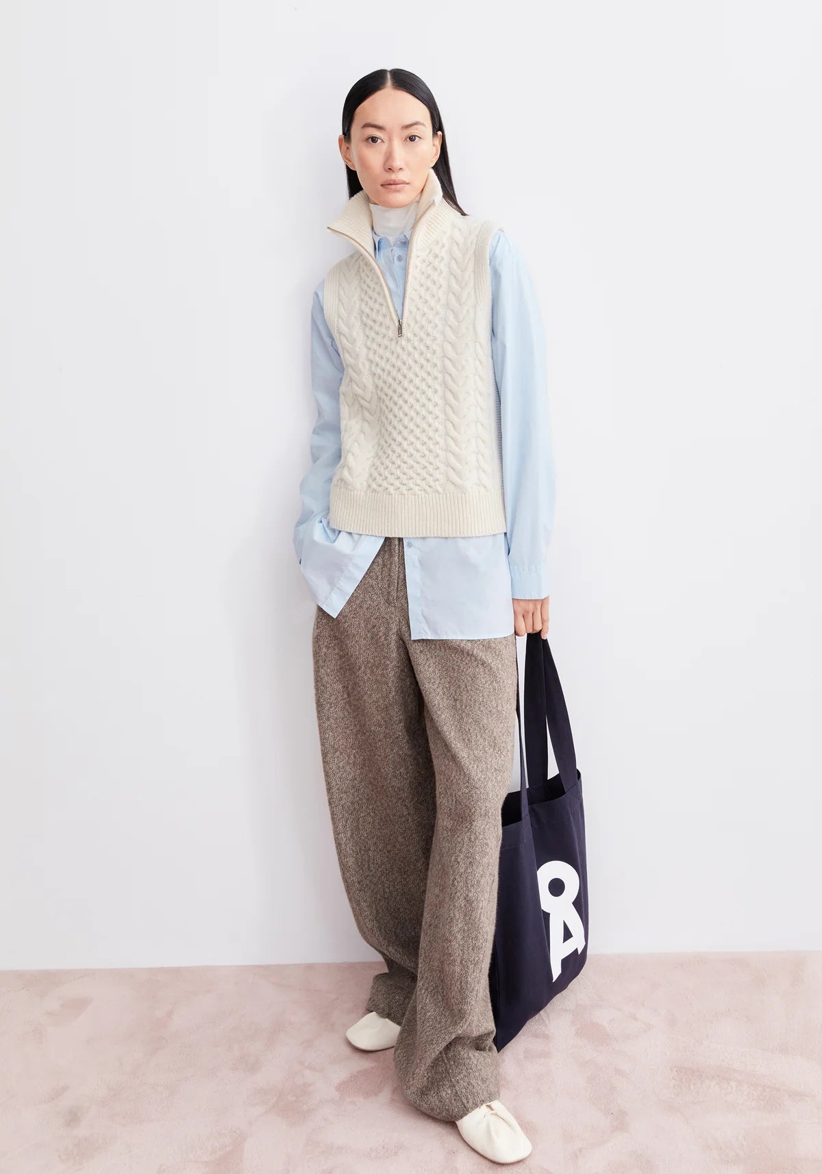 OLAIAAS CABLE  Stricktop aus Bio-Woll Mix