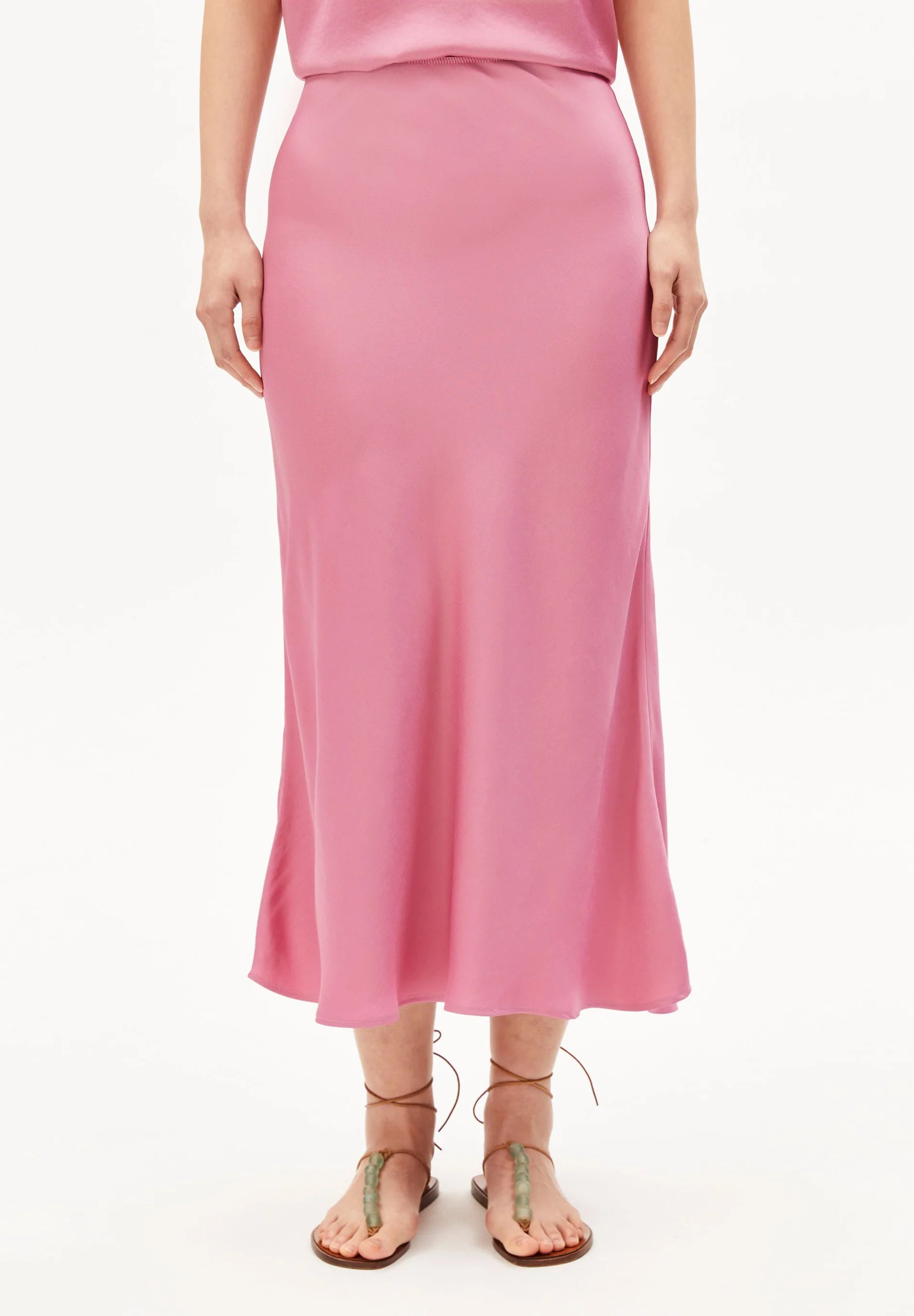 LENOVAA Satin Rock – Eleganter Midi-Rock aus Naia™ Renew