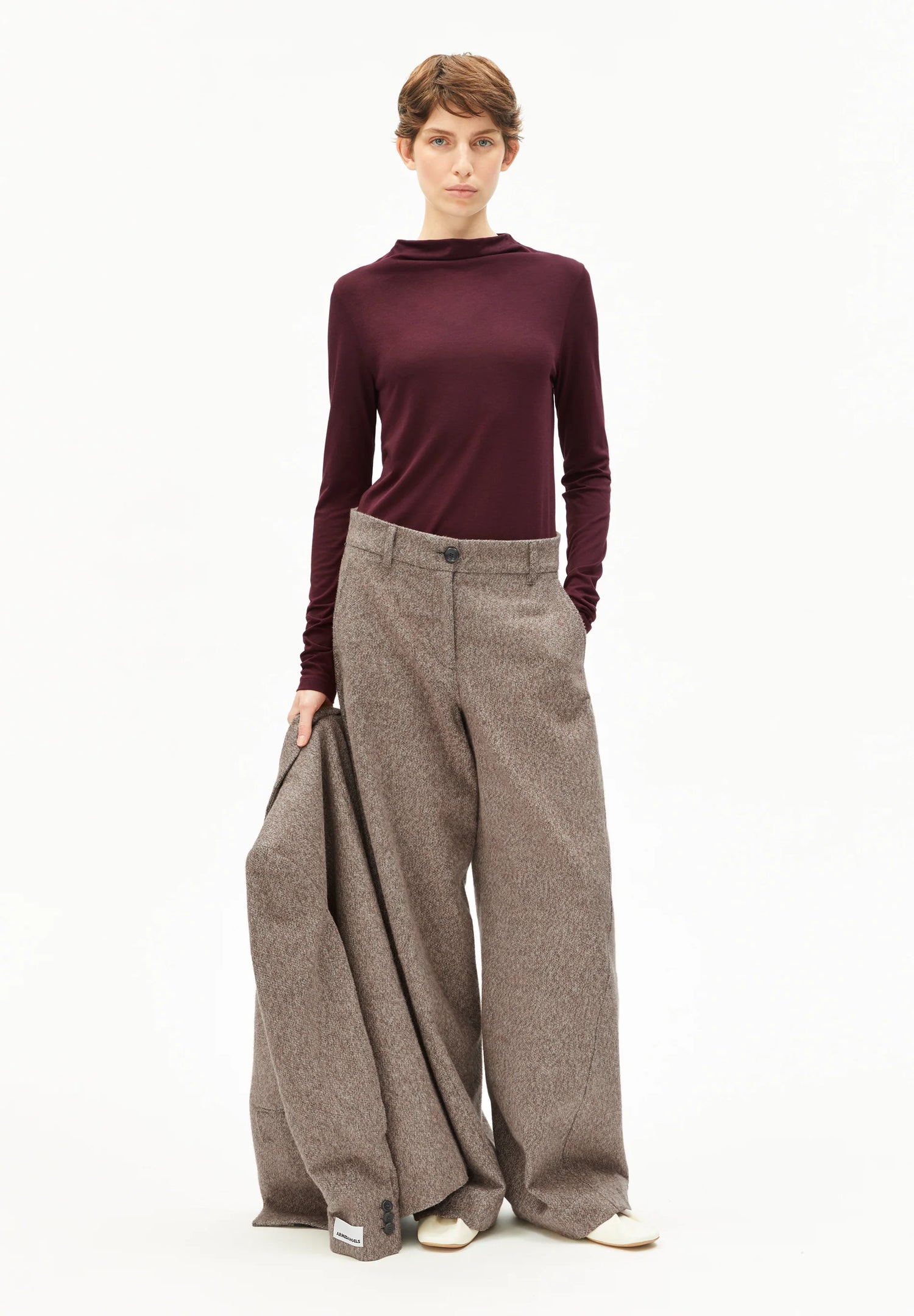 CALUNAA  Longsleeve aus Bio-Woll Mix