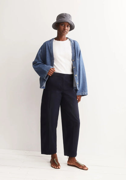 Barrel Leg Twill Pant – Night Sky