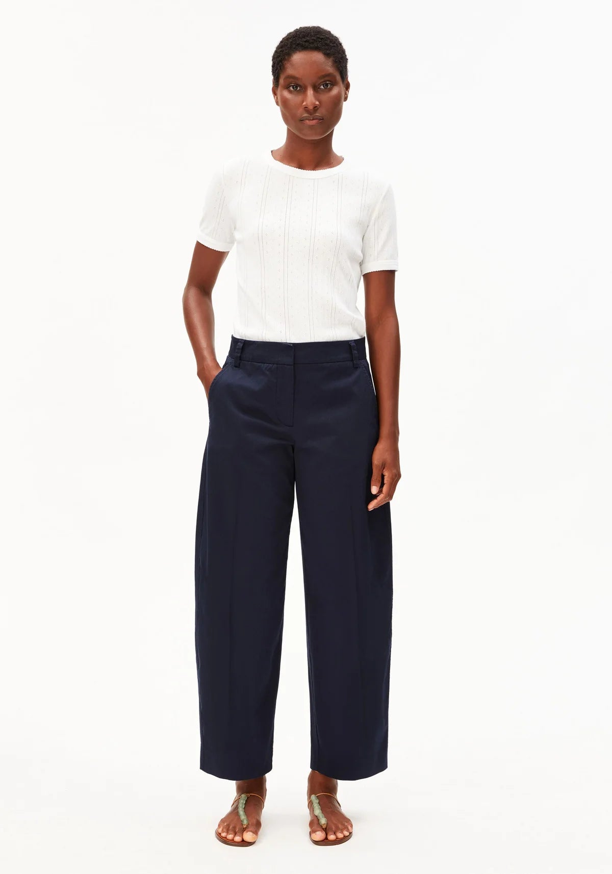 Barrel Leg Twill Pant – Night Sky