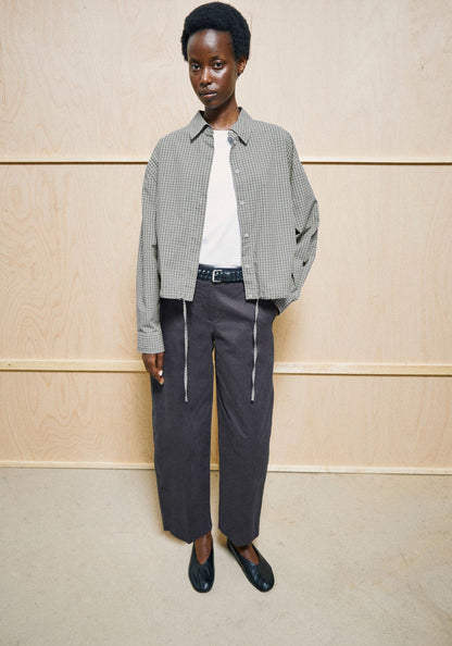 BARREL LEG TWILL PANT