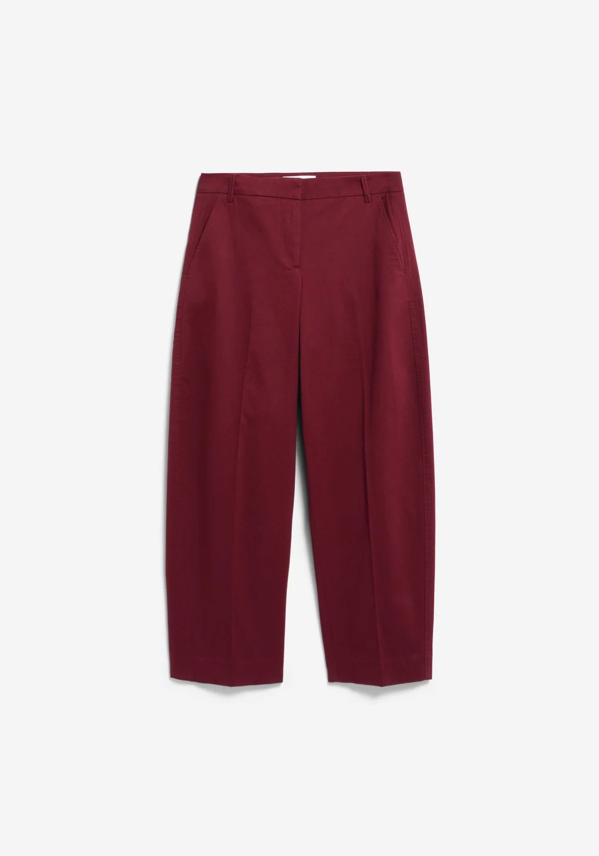 Barrel Leg Twill Pant – Velvet Red