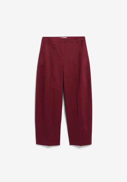 Barrel Leg Twill Pant – Velvet Red