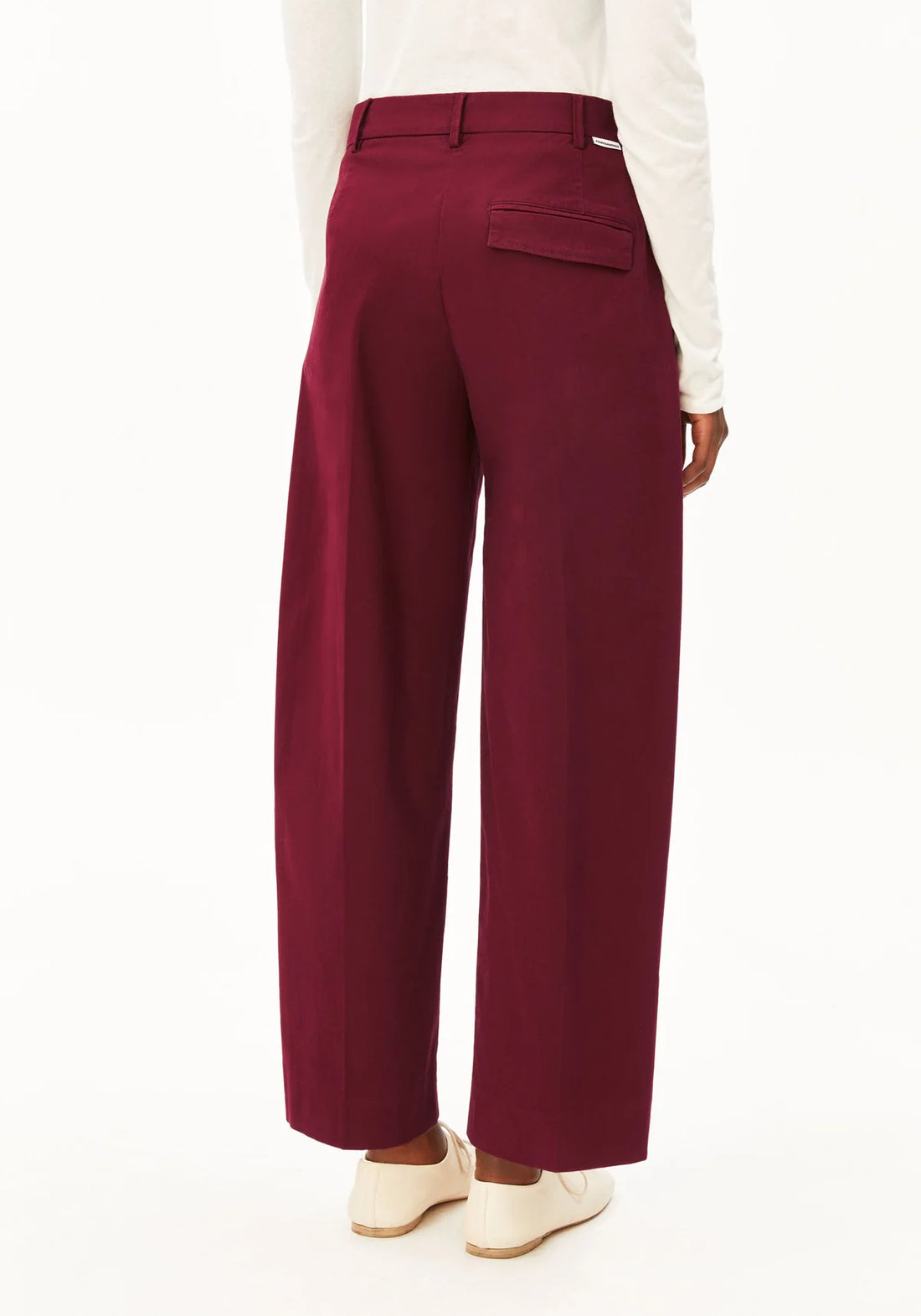 Barrel Leg Twill Pant – Velvet Red