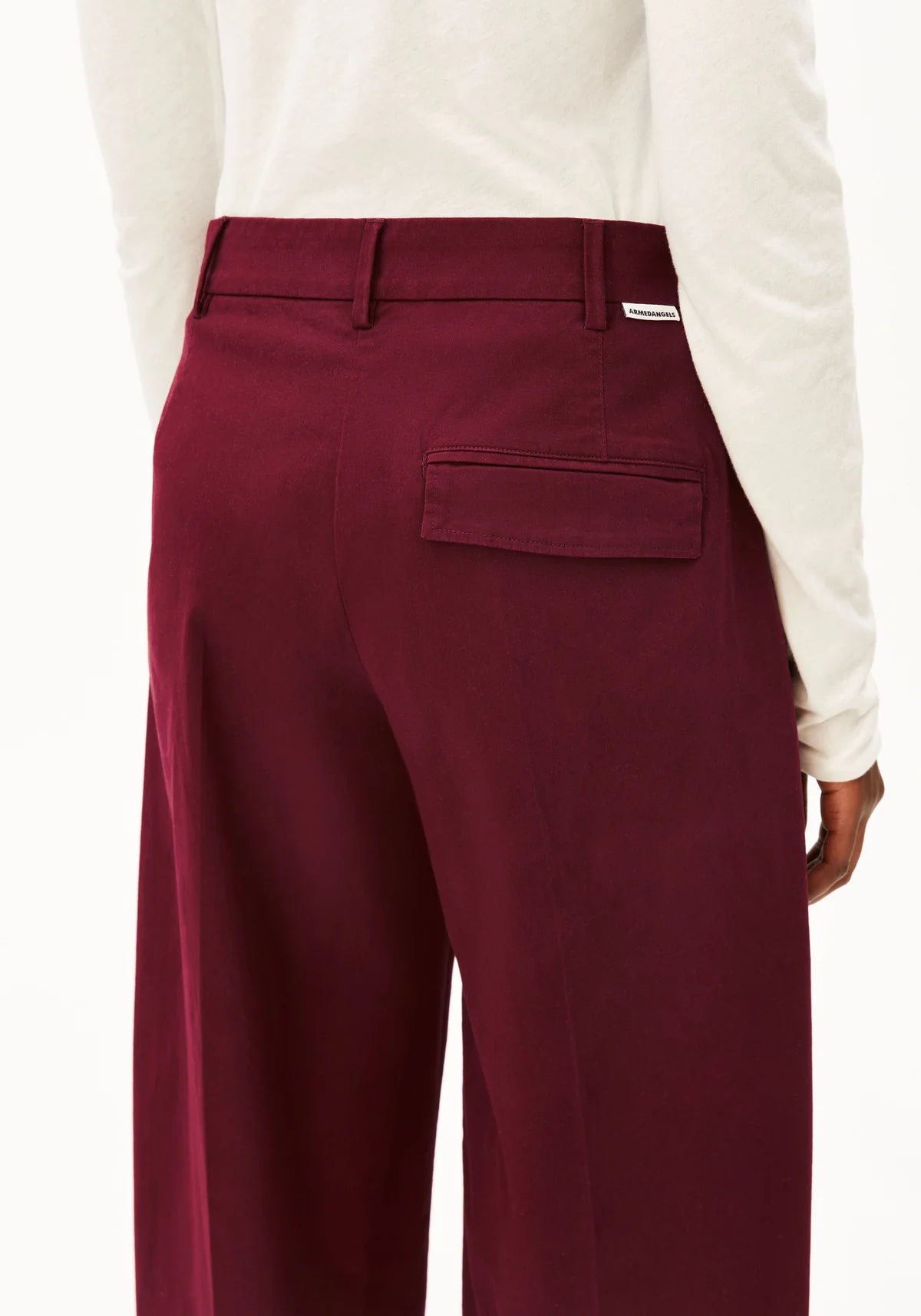 Barrel Leg Twill Pant – Velvet Red
