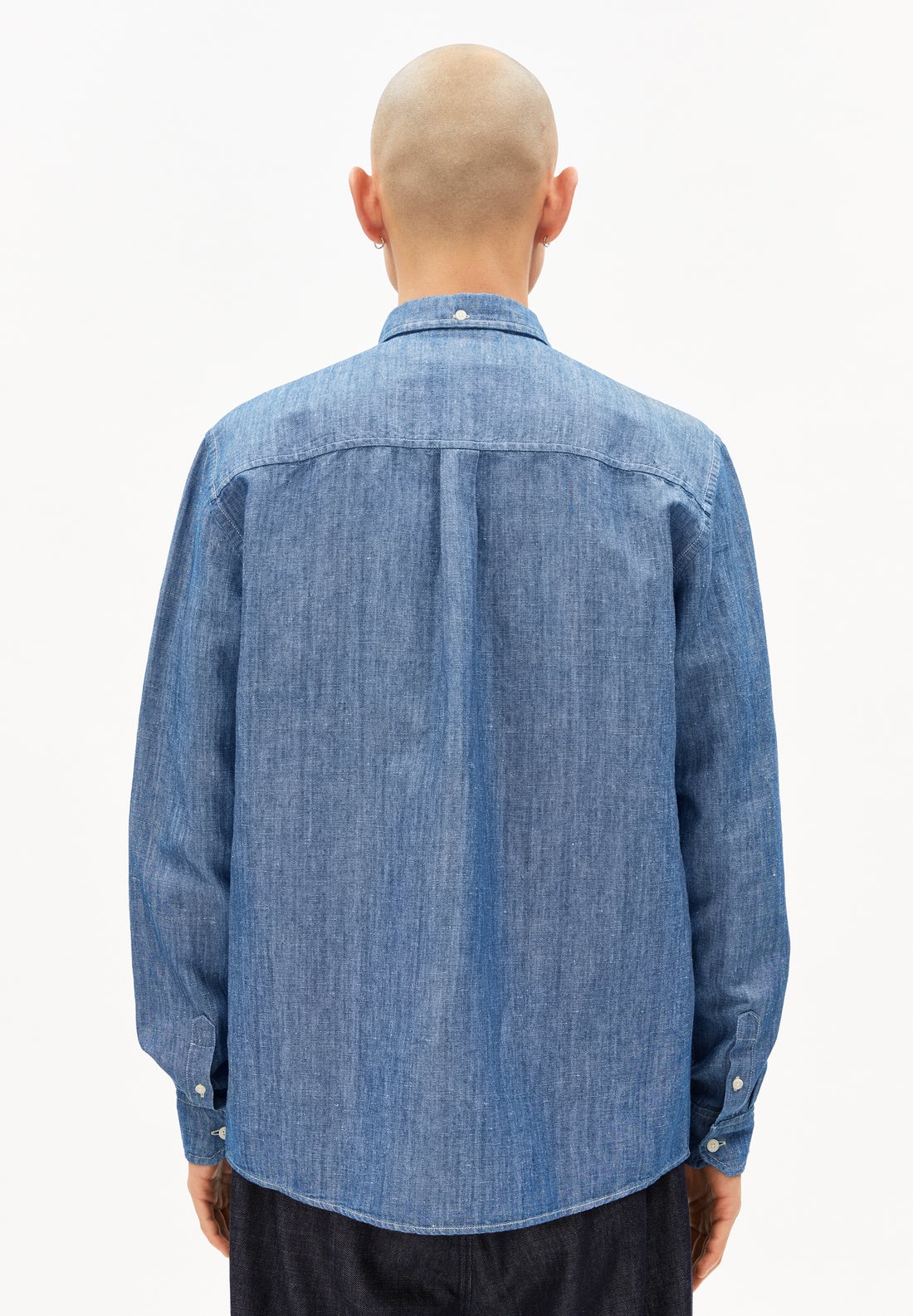 CHAMBRAY-LEINEN LANGARMHEMD  Bio-Baumwoll-Mix