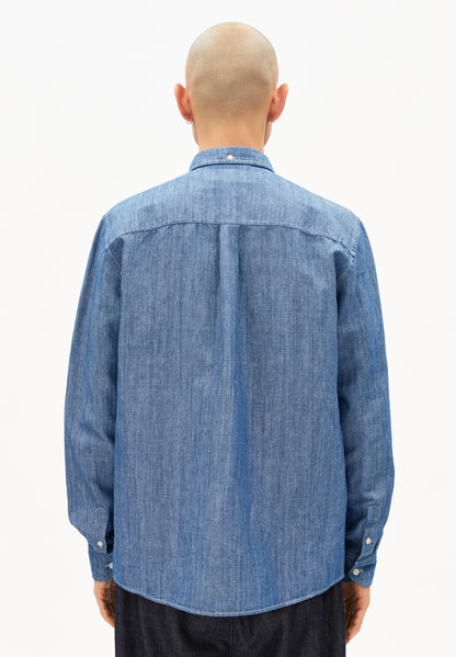 CHAMBRAY-LEINEN LANGARMHEMD  Bio-Baumwoll-Mix