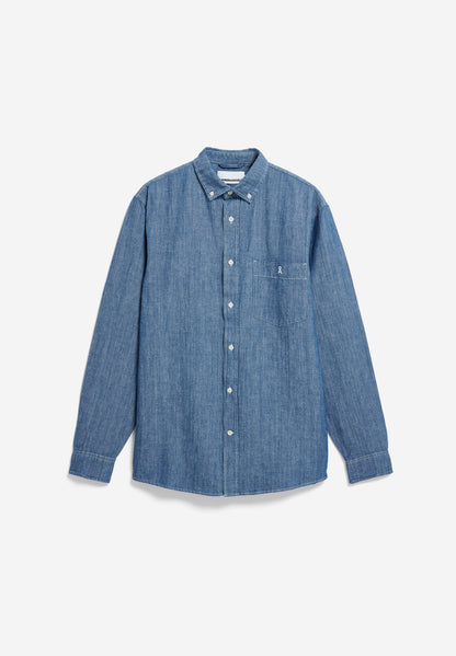 CHAMBRAY-LEINEN LANGARMHEMD  Bio-Baumwoll-Mix