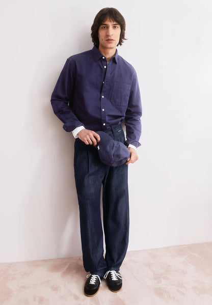 GMT DYE LEINENLANGARMHEMD  aus Leinen-Mix