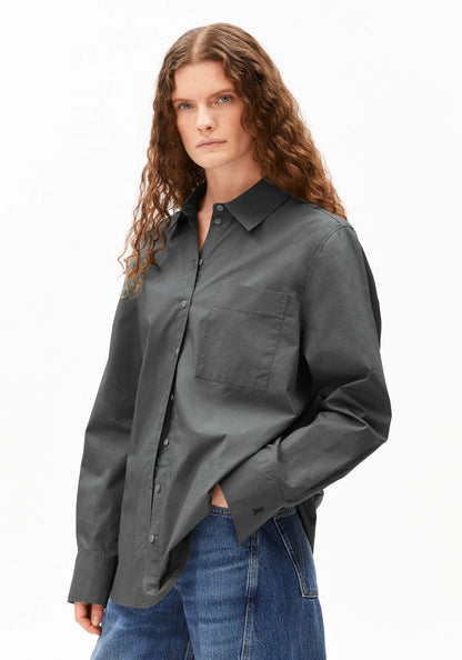 WEITE POPLIN BLUSE 100% BIO-BAUMWOLLE