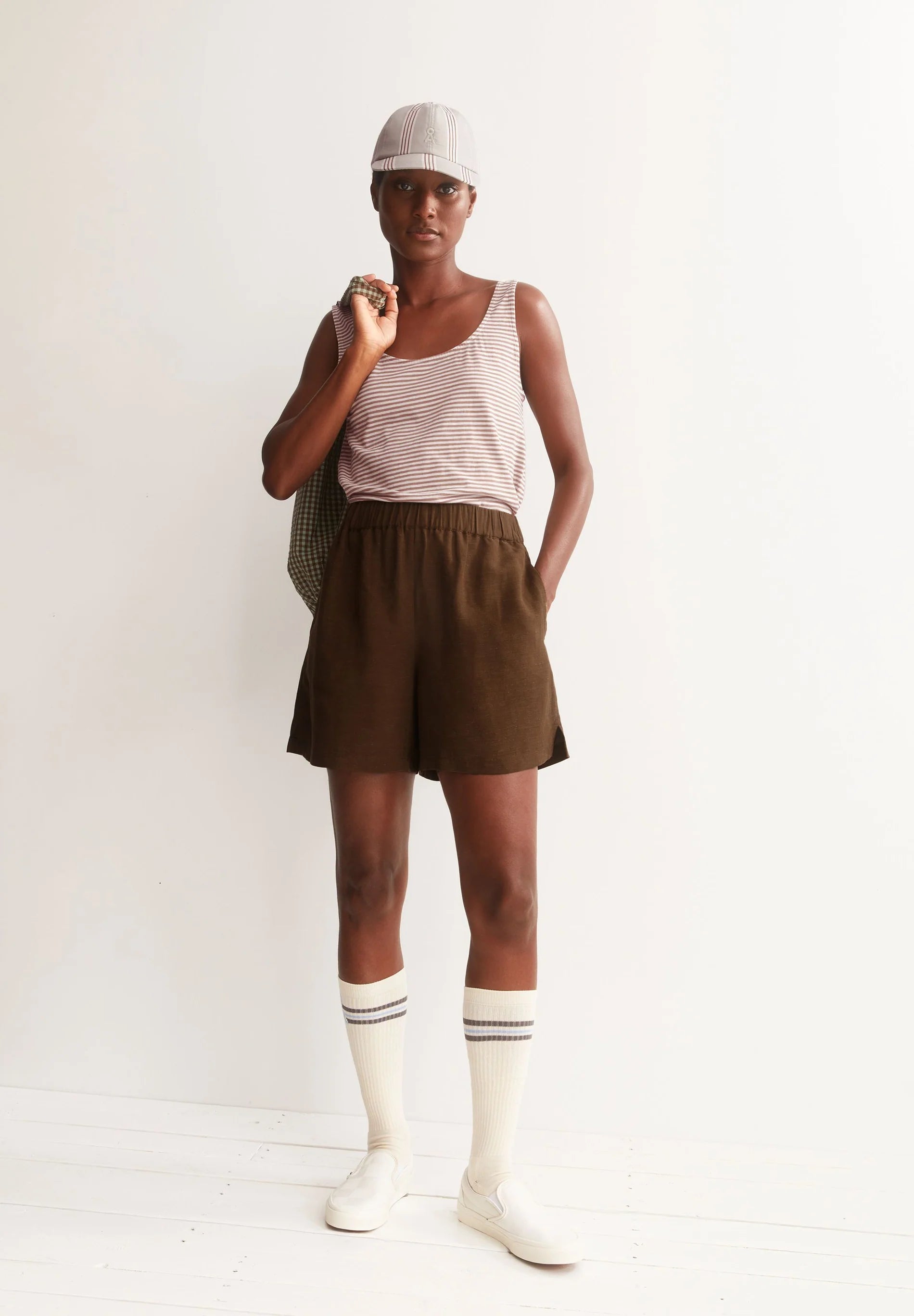 LEINEN-MIX PULL-ON SHORTS Leinen-Mix