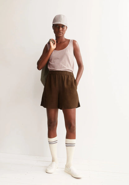 LEINEN-MIX PULL-ON SHORTS Leinen-Mix