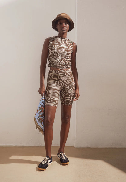 NEDAA ZEBRA MUSTER SHORTS Bio-Baumwoll Mix