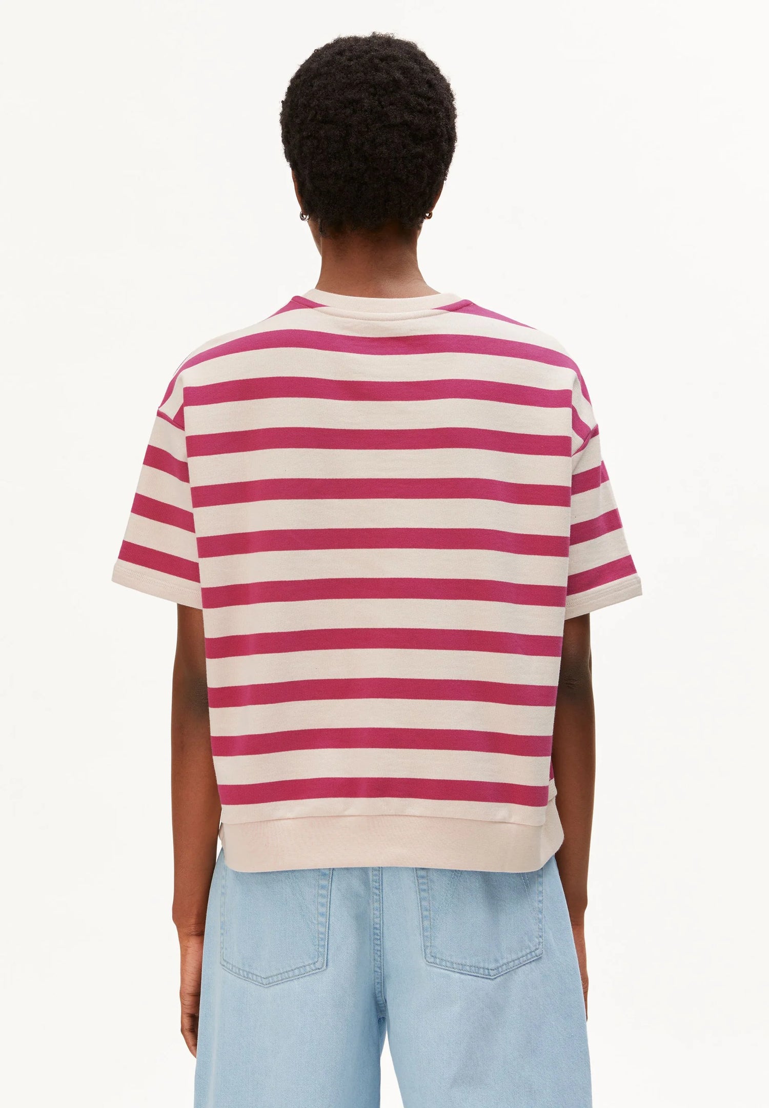 Gestreiftes Oversized T-Shirt aus Bio-Baumwolle