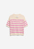 Striped Linen Blend Sweater - undyed-washed berry