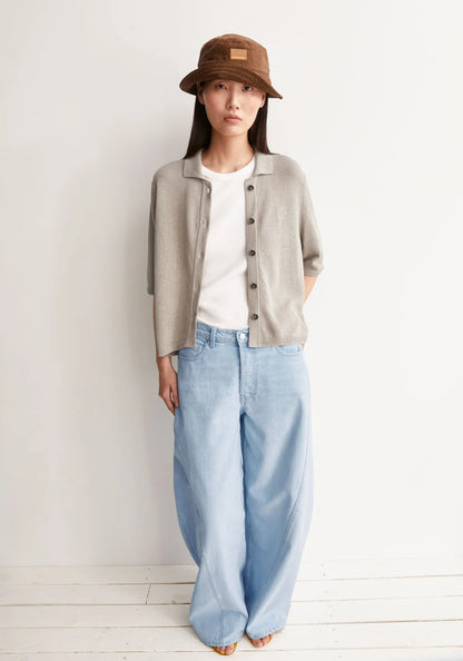 S Sl Linen Blend Knit Cardigan – sandstone