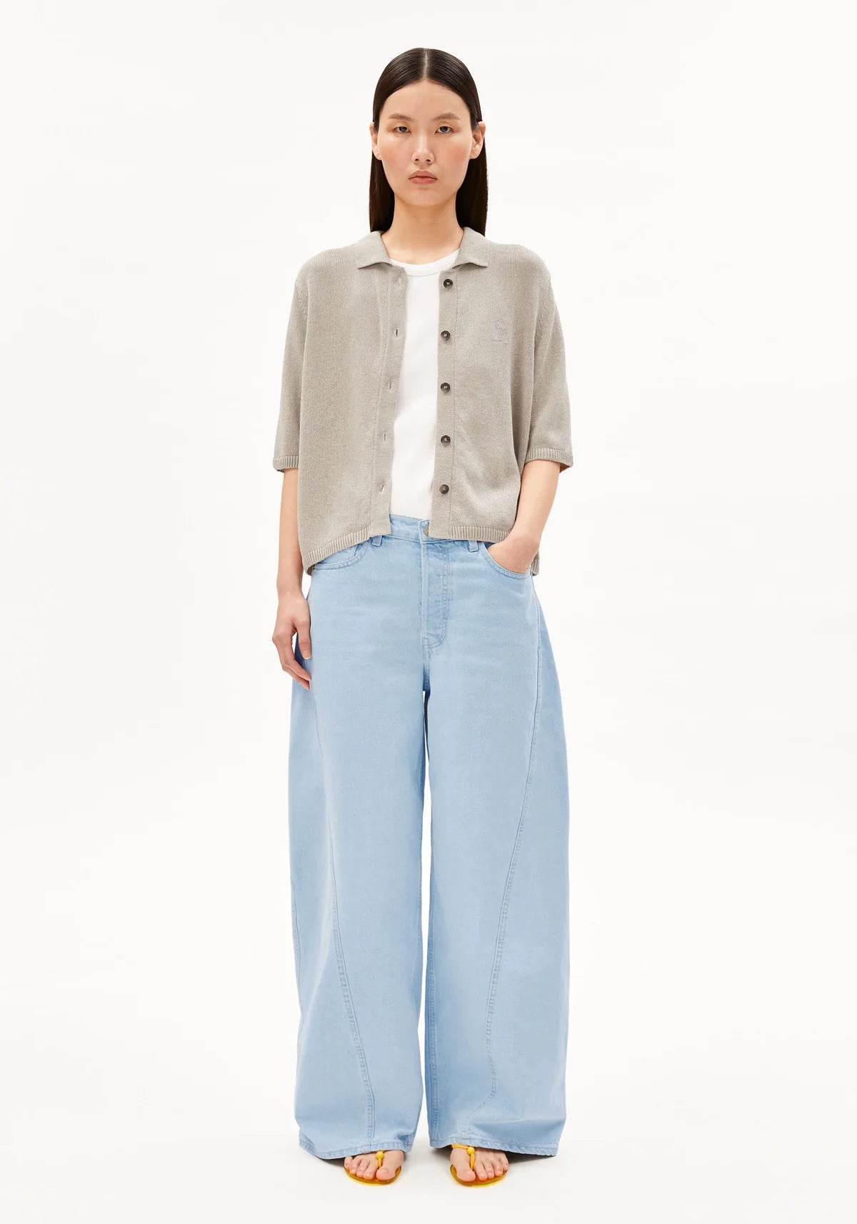 S Sl Linen Blend Knit Cardigan – sandstone