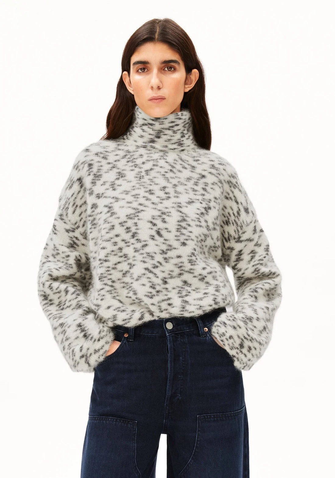 MOHAIR BLEND DOTS KNIT SWEATER