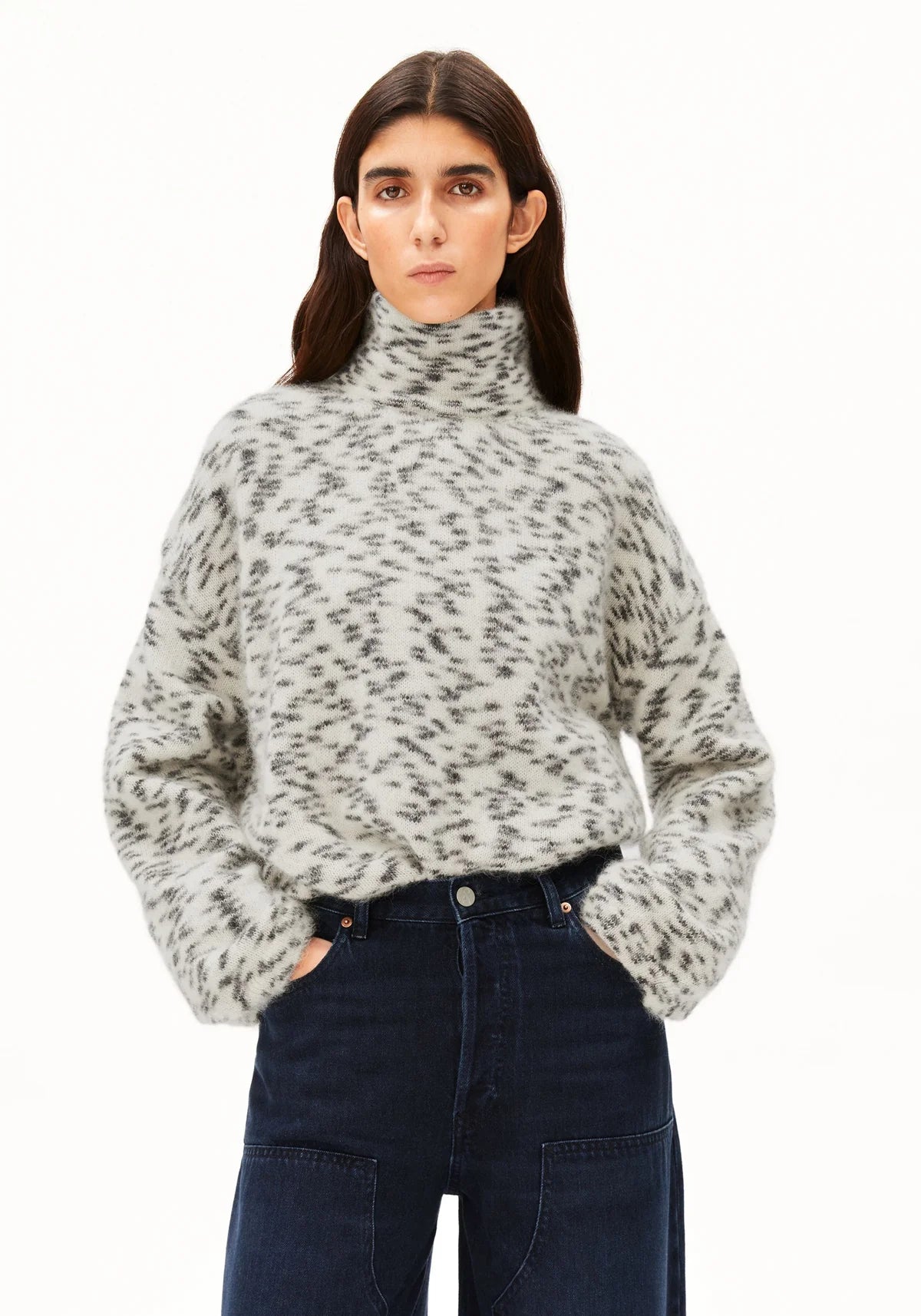 MOHAIR BLEND DOTS KNIT SWEATER