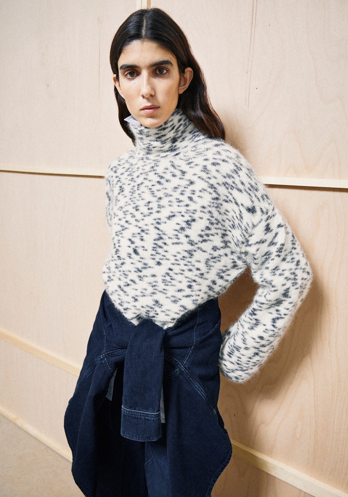 MOHAIR BLEND DOTS KNIT SWEATER