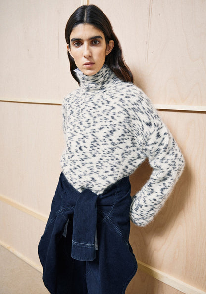 MOHAIR BLEND DOTS KNIT SWEATER