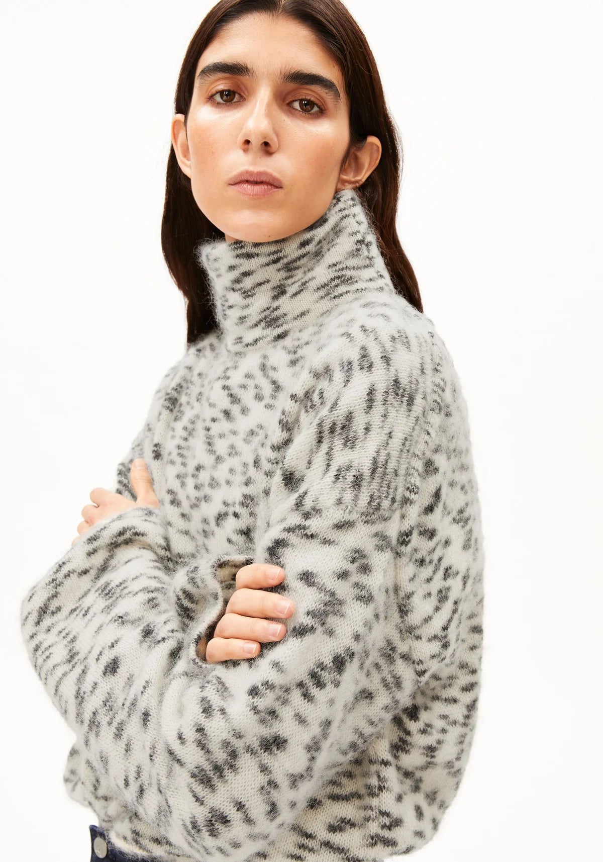 MOHAIR BLEND DOTS KNIT SWEATER