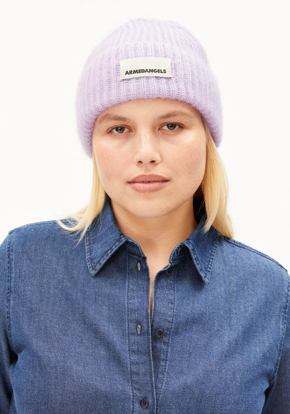 MOHAIR BLEND KNIT HAT W