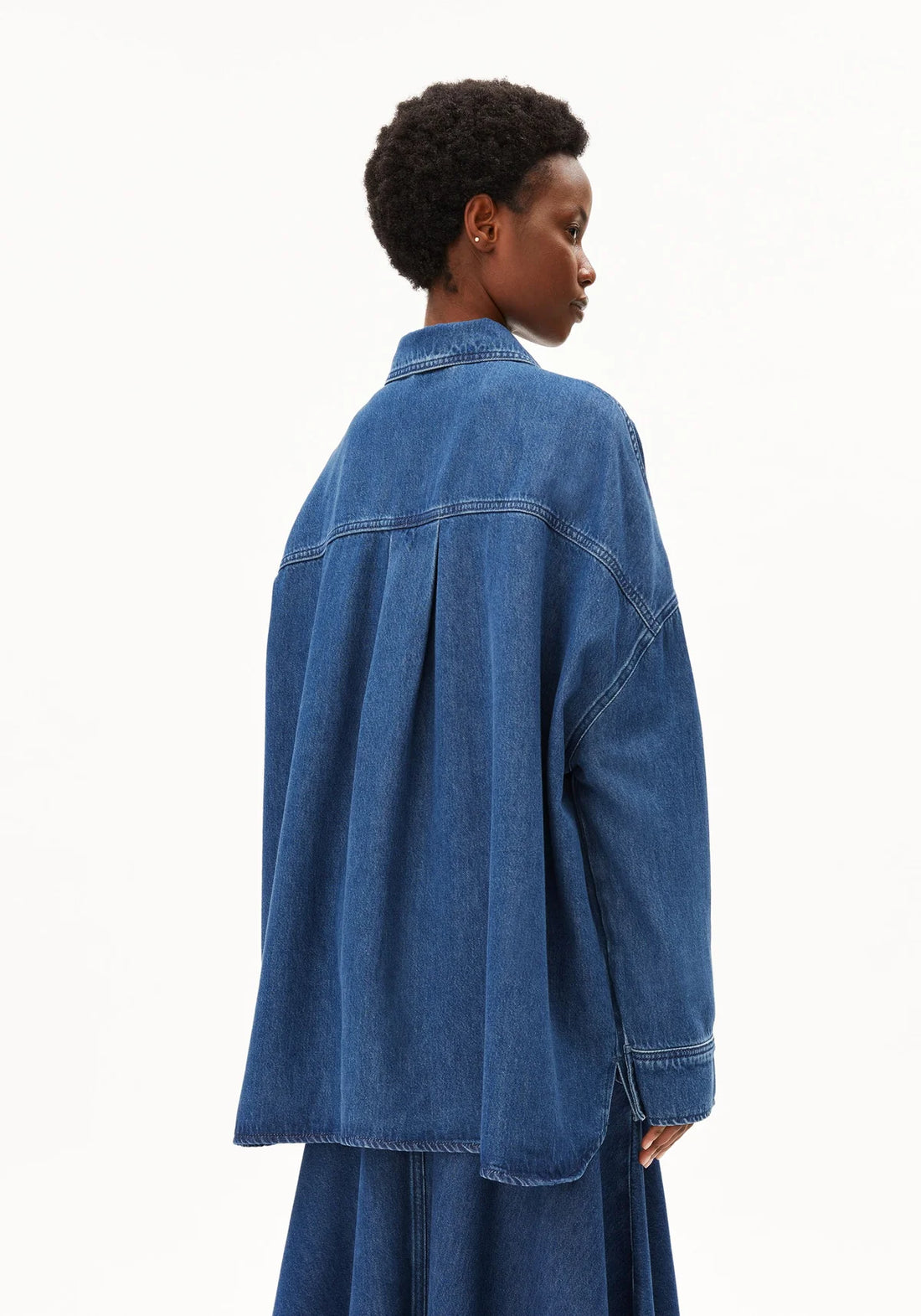 OVERSIZED JEANSBLUSE Bio-Baumwoll Mix