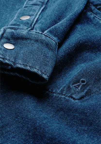 OVERSIZED JEANSBLUSE Bio-Baumwoll Mix